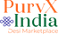 Logo of PurvX India Desi Marketplace with colorful text and a decorative element.