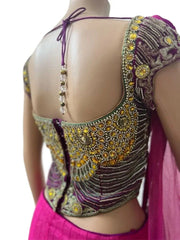 Pink Embellished Lehenga - My Store