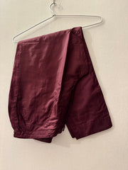 Maroon Brocade Jacket with Silk Bustier and Pant Suit Set