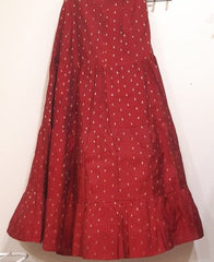 Blue Embroidered Kurta with Maroon Skirt Set