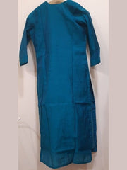 Blue Embroidered Kurta with Maroon Skirt Set