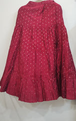 Blue Embroidered Kurta with Maroon Skirt Set