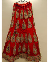 Deep Cherry Red Embellished Lehenga Set