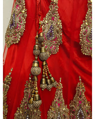 Deep Cherry Red Embellished Lehenga Set