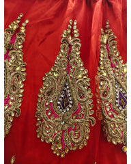 Deep Cherry Red Embellished Lehenga Set