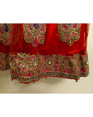 Deep Cherry Red Embellished Lehenga Set