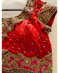 Deep Cherry Red Embellished Lehenga Set