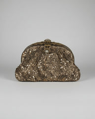 KOKOMMO Antique Gold Sequined Clutch
