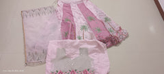 Kayara Label Pink Tropical Lehenga Skirt with Unstitched Blouse