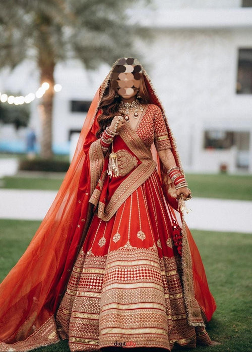 Sabyasachi Red Meera Bridal Lehenga