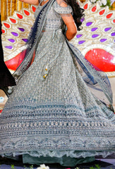 Teal Heavy Embroidered Lehenga