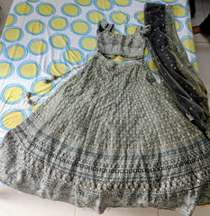 Teal Heavy Embroidered Lehenga