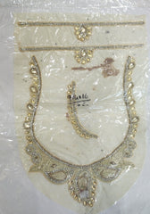 Red and Beige Embroidered Half Saree Set