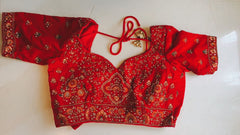 Crimson Red Velvet Embroidered Bridal Lehenga with Dupatta