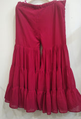 Dark Green and Rani Pink Embroidered Sharara Set