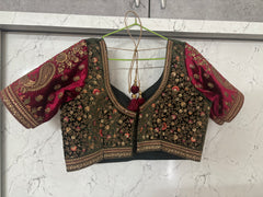 Maroon and Gold Embroidered Lehenga with Rich Peacock Motifs