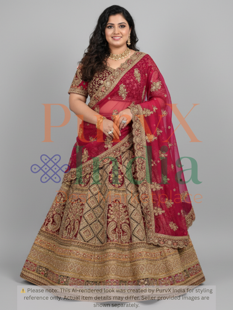 Maroon and Gold Embroidered Lehenga with Rich Peacock Motifs