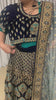 Velvet Blue Embroidered Lehenga Choli Set