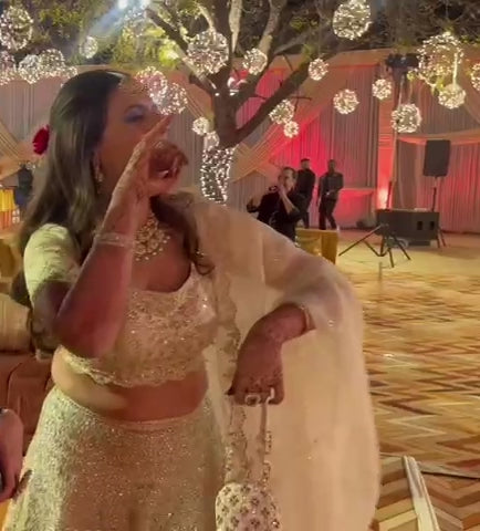 Buy Ivory Lehenga with Zardozi and Crystals 