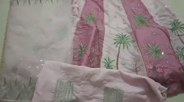 Buy Kayara Label Pink Tropical Lehenga Skirt with Unstitched Blouse video
